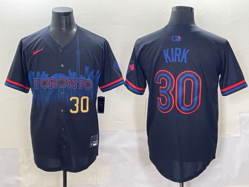 Men 2025 Toronto Blue Jays #30 Kirk Black Joint Name Nike MLB Jersey style 2->toronto blue jays->MLB Jersey
